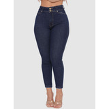 Calça Jeans Cropped Feminina Escura Boomerang