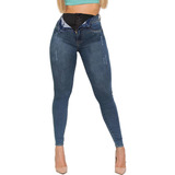 Calça Jeans Feminina Lipo Sawary Cós Alto Levanta O Bumbum