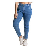 Calça Jeans Feminina Mom Cintura Alta Sawary Premium