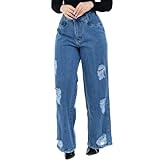 Calça Jeans Feminina Pantalona Cintura Alta 48 