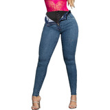 Calça Jeans Feminina Super Lipo Sawary Com Cinta Modeladora