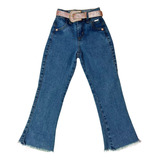 Calça Jeans Flare Com Lycra Infantil Menina Modinha Country