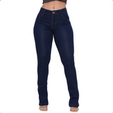 Calça Jeans Flare Feminina Azul Escura Amaciada