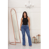 Calça Jeans Flare Feminina Boca De Sino Com Empina Bumbum