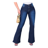 Calça Jeans Flare Feminina Cintura Alta Elastano Blogueira