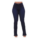 Calça Jeans Flare Feminina Cintura Alta Elastano Blogueira