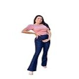 Calça Jeans Flare Juliane Gestante Azul Escuro Cor Azul Escuro Tamanho P