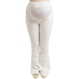 Calça Jeans Flare Juliane Gestante Branca