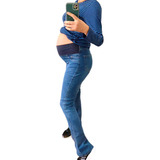 Calça Jeans Flare Para Gestante Conforto Gravida