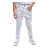 Calça Jeans Infantil Juvenil Menino Branca