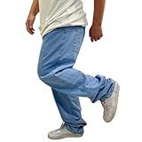 Calça Jeans Masculina Balão Corte Reto Folgada Larga Oversized Peça Premium 42