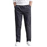 Calça Jeans Masculina Casual Para Caminhada Com Cintura Elástica Com Zíper E água Para Uso Ao Ar Livre Cinza Escuro GG