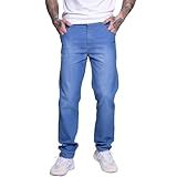 Calça Jeans Masculina Lycra Elastano Lisa 36 Jeans Claro