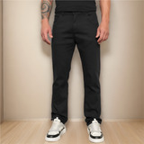 Calça Jeans Masculina Preta Corte Reto