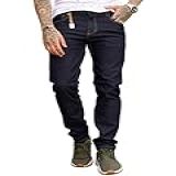 Calça Jeans Masculina Slim Fit Elastano Premium Com Chaveiro BR Numérico 46 Regular Regular Amaciada Com Chaveiro