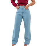 Calça Jeans Pantalona Wide Leg Baggy Moda Feminina Tendencia