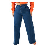 Calça Jeans Plus Size Lisa Wide