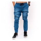 Calça Jeans Sarja Masculina Jogger Elástico