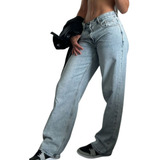 Calça Jeans Wide Leg Cintura Baixa Pantalona Blogueira Moda