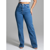 Calça Jeans Wide Leg Sawary Original Elastano Lycra Conforto