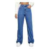 Calça Jeans Wideleg Pantalona Premium Cintura