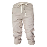 Calça Jogger Bege Sarja Jeans Infantil Masculina