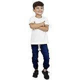 Calça Jogger Infantil Com Cós Elastico Punho Menino 08 Jeans Escuro 