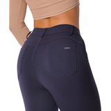 Calça Kdoisb Feminina Social Alta 2 Bolsos Dobrável