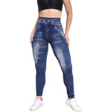 Calça Leg Jeans Fake Imita Jeans