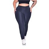 Calça Leg Plus Size Cós Alto Não Fica Transparente G1 G2 G3 G2 52 54 Preto