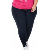 Calça Legging De Cotton Comprida Plus Size
