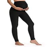 Calça Legging Feminina Para Gestantes Sobre A Barriga Para Atividades Físicas E Exercícios Físicos Da Foucome A Black Long X Large