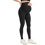 Calça Legging Gestante Roupa Maternidade Alto Conforto E Sustentação Barriga Cós Alto Grávida Mãe BR Alfa M Regular Regular Padrão Preta 