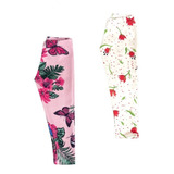 Calça Legging Infantil Meninas Kit Com 02 Unidades