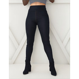 Calça Legging Jeans Fake Com Bolso
