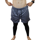 Calça Legging Masculina Com Shorts Dryfit Bolso Para Celular