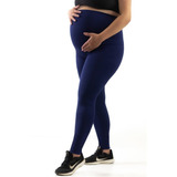 Calça Legging Maternidade Gestante Grávida Azul Marinho