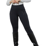 Calça Legging Montaria Zíper Poliamida Zero Transparência