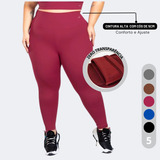 Calça Legging Plus Size Grossa Flanelada Cintura Alta Até G5