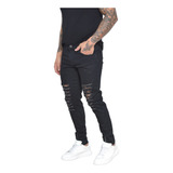Calça Masculina Jeans Rasgada Lycra Premium Destroyed Skinny
