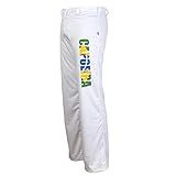 Calça Masculina JL Sport Autêntica Capeira Brasileira Com Artes Marciais Estampa Capoeira Ao Longo Da Perna Branco XX Large