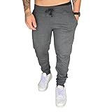 Calça Masculina Moletom Slim Jogger JinkingStore Cores Tradicionais M 38 40 Cinza Grafite 