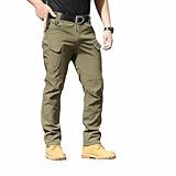 Calça Masculina Tática Elástica Resistente à água Para Uso Ao Ar Livre- Verde- XGG