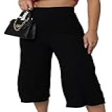 Calça Pantacourt Casual Feminina M Preto 