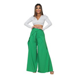 Calça Pantalona Envelope Feminina Moda Gestante Confortável