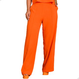 Calça Pantalona Social Feminina Wide Leg Moda Alfaiataria