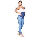 Calça Para Gestante Jeans Gravida Cos Confortável Skinny Cor Azul Tamanho 44