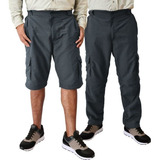 Calça Pesca King Brasil Vira Bermuda Proteção Solar Chumbo