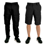 Calça Pesca Proteção Solar 50 Vira Bermuda Mar Negro Preta