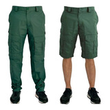 Calça Pesca Vira Bermuda Lisa Mar Negro Proteção 50uv Verde